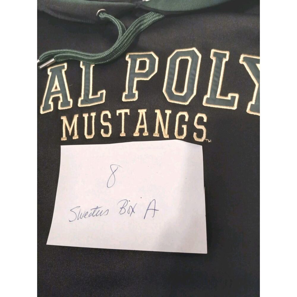 Cal Poly Mustangs Hoodie Sweatshirt L Black Embroidered Logo University Unisex - Picture 16 of 16